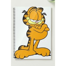 Black-One Garfield A5 Metal Spiralli Çizgisiz  kalın bristol Kapak ÖZEL TASARIM TEMALI A5 DEFTER
