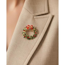 Nevoka Renkli Taşlı Kokina Çelenk Broş
