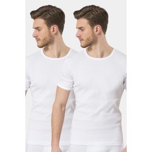 Türen Erkek Ribana O Yaka Fanila (2'li Paket) 102/BEYAZ