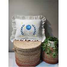 Moda Lime Isme Özel Baskılı Fırfırlı Bebek Dolgulu Yastık Hediyelik (Takı Yastığı Olarakta Kullanılabilir)