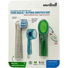 Steriball Şarjlı Diş Fırçası Yedek Başlık + Hijyenik Koruyucu Kapak (5 Adet)