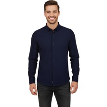 Advante Erkek Spor Slim Fit Uzun Kol Petek Fitilli Gömlek BGL-ST04824