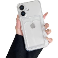 Teknomoda Apple iPhone 16 Kılıf Kartlıklı Anti Şok Korumalı Şeffaf Silikon Şeffaf Açık