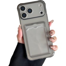 Teknomoda Apple iPhone 17 Air Kılıf Kartlıklı Anti Şok Korumalı Şeffaf Silikon Füme Koyu Şeffaf