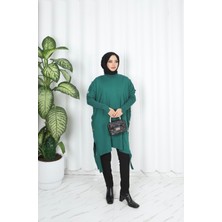 Nisum Moda Düğme Detaylı Merserize Tunik