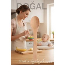 Tp Bfs Doğal Gürgen Bebek Mama ve Hazırlık Kaşığı – 13 Cm, Mini Boy, Şık ve Pratik