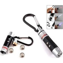 Epilons 3 Fonksiyonlu Lazer LED El Feneri Anahtarlık - Işıklı Anahtarlık Mini Cep Feneri Taşınabilir