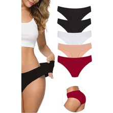 Royaleks 5 Adet Kadın Dikişsiz Lazer Kesim Esnek Iz Yapmayan Külot S5