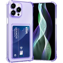 Teknomoda Apple iPhone 13 Pro Max Kılıf Kartlıklı Anti Şok Korumalı Şeffaf Silikon