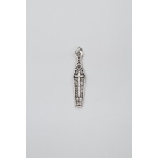 Alooya Gotik Haçlı Tabut Kolye Ucu - Antik Gümüş Kaplama - Kadın Erkek