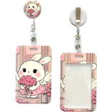 Yaka Kartlığı Yoyolu Kartlık Koruyucu Çekmeli Kart Tutucu Kartlık Çiçekli Kanatlı Tavşan Görseli