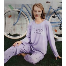 Pijamoni Milan Kumaş Uzun Kollu Pijama Takımı