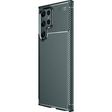 Evolvera Samsung Galaxy S25 Ultra Kılıf Auto Focus Karbon Kapak - Koyu Yeşil