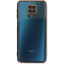 Buğz Xiaomi Redmi Note 9 Pro Kılıf Razer Lensli Silikon - Gold