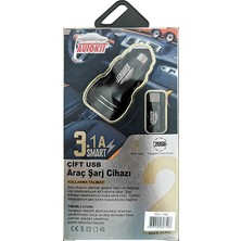 Matmel Metal Araç Şarjı 3.1 Amper 2 USB Giriş Typec (4 Adet)