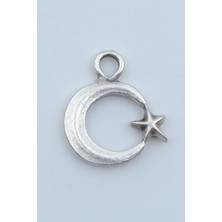 Alooya Minimal Ay Yıldız Gümüş Kaplama Kolye Ucu