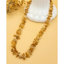 Nevoka Karışık Geometrik Şekilli Karamel Akrilik Kolye