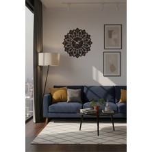 Grandmix Ahşap Duvar Saati Dekoratif Mandala Tasarım Modern Salon Saati