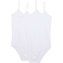 Royaleks 2 Adet Battal Beden Ip Askılı Kadın Çıtçıtlı Body Beyaz