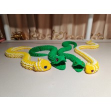 3D Atölyem 3D Baskı Esnek Hareketli Yılan Figürü – Realistik Oyuncak ve Dekor Modeli