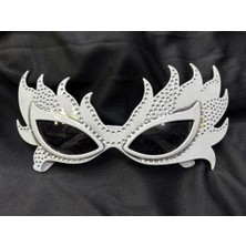 Tp Bfs   Taşlı Göz Kamaştıran Gecenin Yıldızı Beyaz Parti Alev Gözlük