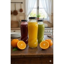 JUNIBELIW 2 Adet 250ML Paşabahçe Cam Çok Amaçlı Meyve Suyu Shot  Şişesi Metal Kapaklı Şişe 2X250ML