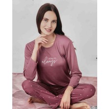 Pijamoni Milan Kumaş Uzun Kollu Pijama Takımı