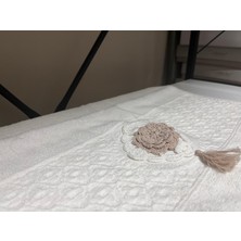 Çapa Home Çiçek Işlemeli Püsküllü El Yüz Havlusu