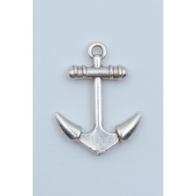 Alooya Minimal Çapa Gümüş Kaplama Kolye Ucu