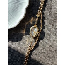 Rubsey Retro Minimal Metal Kordon Vintage Kadın Kol Saati Altın