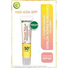 Garnier C Vitamini* Parlak Günlük Güneş Koruyucu Fluid Yüz Kremi - Işıltılı Doku 40ML (3 Adet)