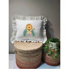 Moda Lime Isme Özel Baskılı Fırfırlı Bebek Dolgulu Yastık Hediyelik (Takı Yastığı Olarakta Kullanılabilir)