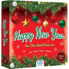 Pariles Ca Games 4'lü Yılbaşı Oyun Seti (Tombala, Dama, Satranç, Kızma Birader) (5 Adet)