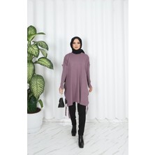 Nisum Moda Düğme Detaylı Merserize Tunik