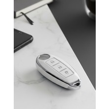 Lanitra Nissan Qasqhai J10 J11 Micra Note Pathfinder Juke Xtrail Infinity 3 Buton Nano Anahtar Kılıfı Beyaz