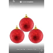 Empressco Kırmızı Simli Strafor Top, 4cm, 6 Adet Set, Renkli Dekoratif Süsler