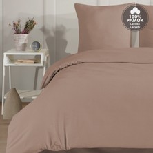 Cote Blanc Plain %100 Pamuk Flanel Tek Kişilik Lastikli Çarşaflı Nevresim Takımı