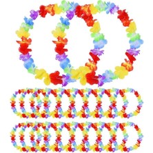 Tp Bfs   Hawaii Çiçekli Boyun Kolyesi - Renkli Tropikal Parti Leisi 12 Adet