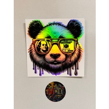 Ayı Kafası Sevimli Sticker 10X10CM Folyo Kaplama-Araba Motosiklet Kask Modifiye Aksesuar Ayıcık