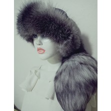 Hoaryage Unisex Takılabilir Kuyruklu Kurt Kıpçak Börk Kalpak Şapka Vizon Şapka
