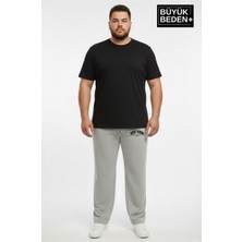 Superlife Erkek Büyük Beden New York Baskılı Rahat Kesim Lastikli Bel Paça Reçme Eşofman Altı SPR26EA952-5