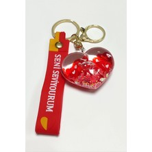 Marsilyan Kalp Seni Seviyorum Yazılı Silikon Anahtarlık