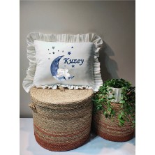 Moda Lime Isme Özel Baskılı Fırfırlı Bebek Dolgulu Yastık Hediyelik (Takı Yastığı Olarakta Kullanılabilir)