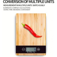 Tp Crown Dijital Hassas Mutfak Tartısı - Terazisi-Hassas Ölçüm 5kg Bambu Görünümlü