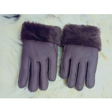 Hoaryage Unisex Komple Koyun Kürklü Kuzu Derisi Eldiven S-M -L Beden