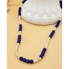 Nevoka Midnight Blue El Yapımı Silver Kolye