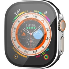 Apple Watch Ultra 49MM Legend Camlı Kasa Ekran Koruyucu - Siyah-Gümüş