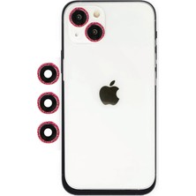 Fantastik Store iPhone 14 Shine Kamera Lens - KIRMIZI-(5796)