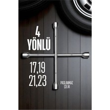 Fantastik Store Hsnet Bijon Anahtarı 4 Uçlu Çelik  Bijon Anahtarı