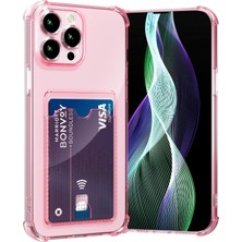 Teknomoda Apple iPhone 13 Pro Max Kılıf Kartlıklı Anti Şok Korumalı Şeffaf Silikon